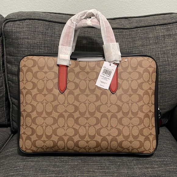 Coach Graham Slim Brief In Colorblock Signature Canvas - Picture 6 of 11